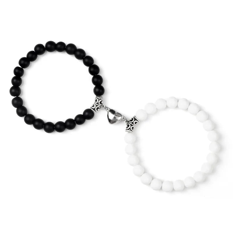 Couple Beads Bracelet - Magnetic Heart