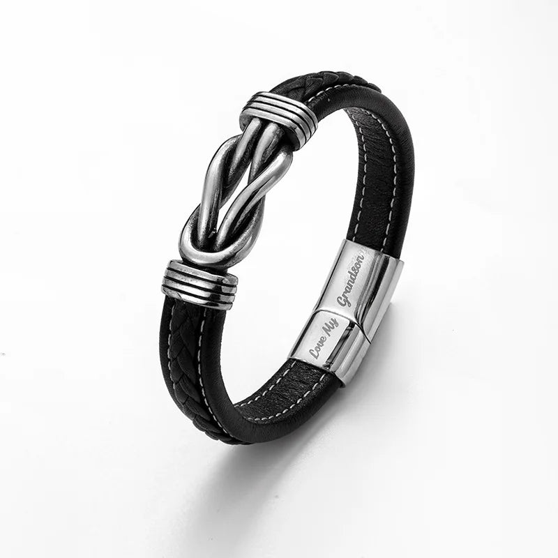 To My Grandson - Leather Bracelet