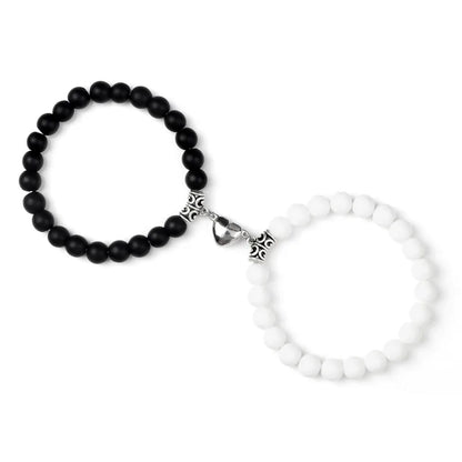 Couple Beads Bracelet - Magnetic Heart