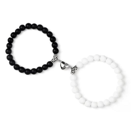 Couple Beads Bracelet - Magnetic Heart