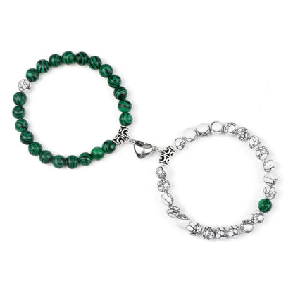 Couple Beads Bracelet - Magnetic Heart