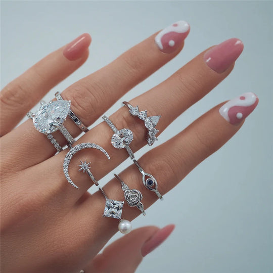 Moon star ring