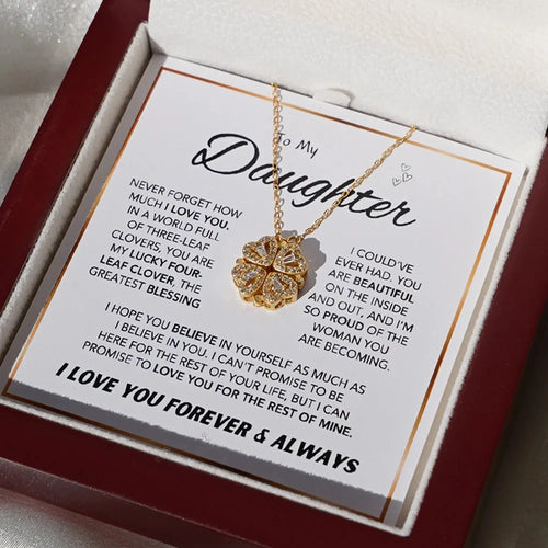 To My Daughter - Leaf Clover Necklace